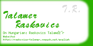 talamer raskovics business card
